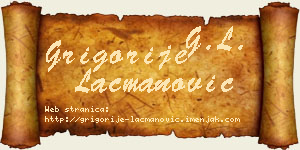 Grigorije Lacmanović vizit kartica